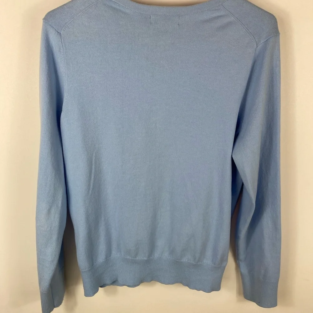 Lands' End Women's Soft Blue Cardigan Medium - Picture 3 of 5